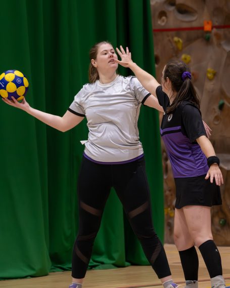Reading Rooks girls playing Two female Reading Rooks korfball players competing during a league match in Reading
